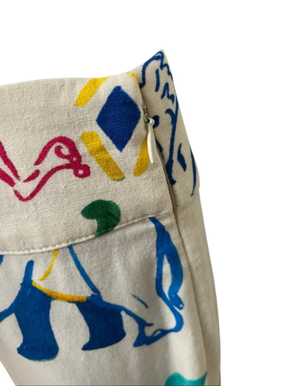 Sézane x G.Kero collab/ Jensen Trouser colorful animal print Cotton/Linen 34 S